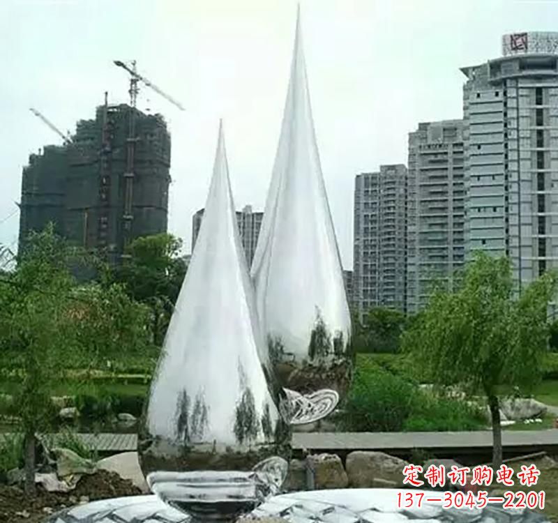 嘉兴不锈钢水滴拱门雕塑