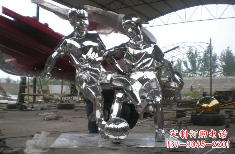 嘉兴不锈钢足球雕塑精美的艺术品