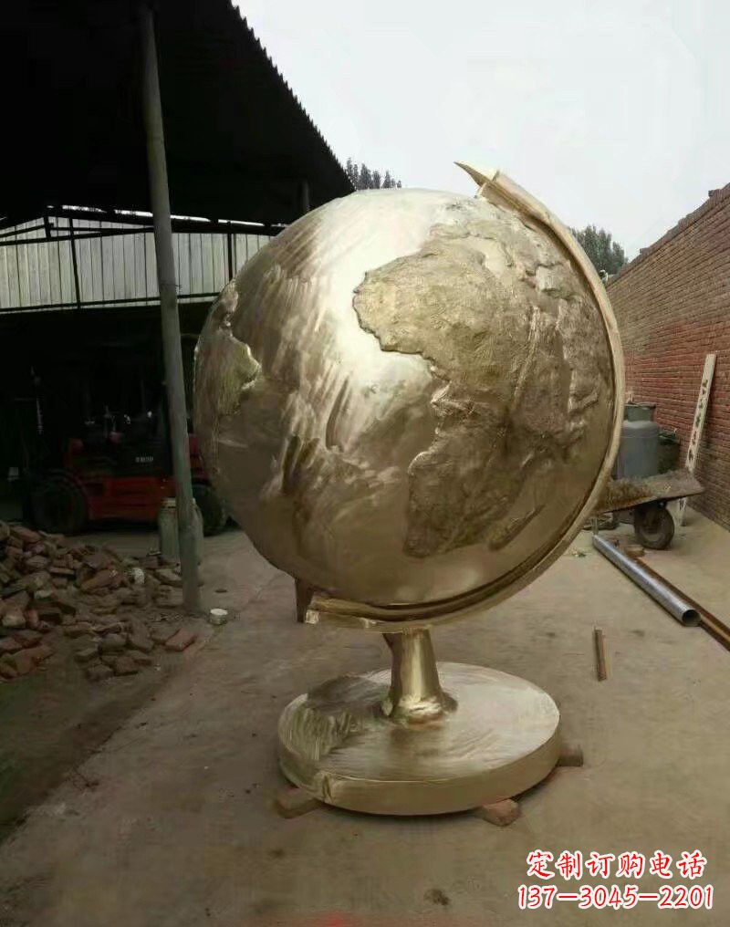 嘉兴不锈钢地球仪雕塑象征地球家园