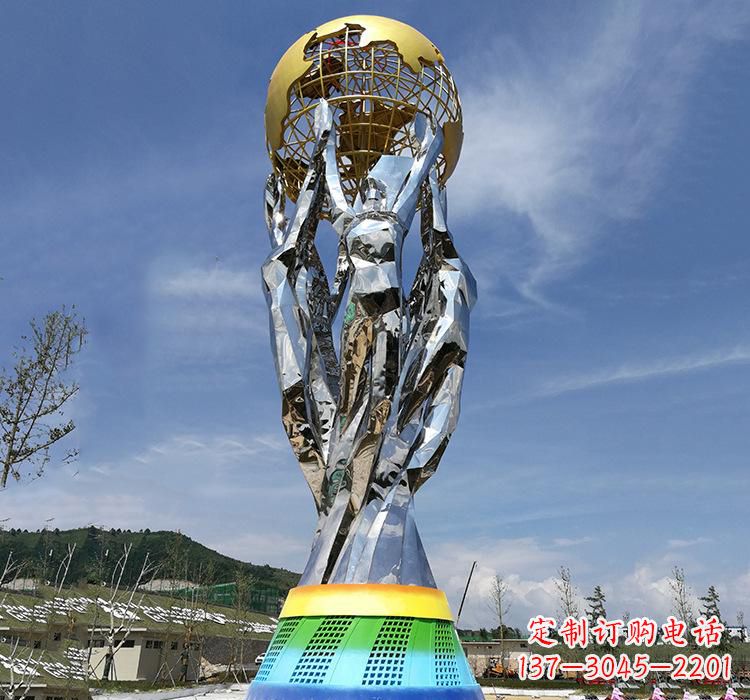嘉兴不锈钢艺术地球仪雕塑精美的艺术装置