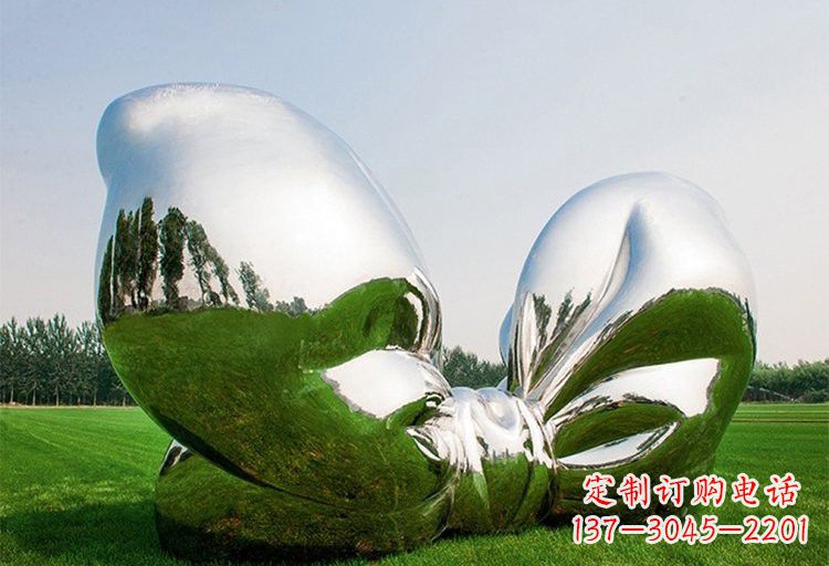 嘉兴艺术之美——不锈钢园林大型蝴蝶结雕塑