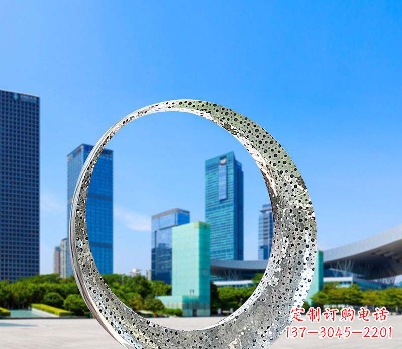 嘉兴美丽圆环——不锈钢灯饰雕塑