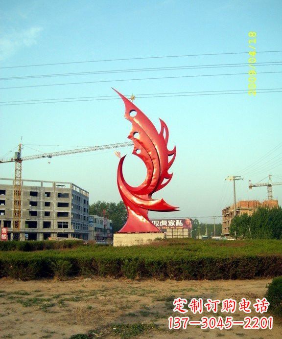 嘉兴不锈钢凤凰雕塑传承传统文化的艺术精品