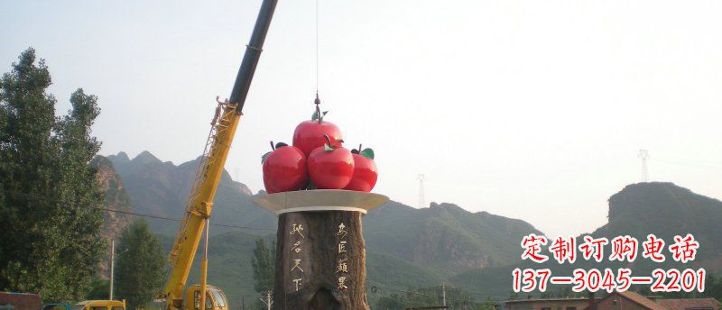 嘉兴不锈钢苹果雕塑缔造城市风采