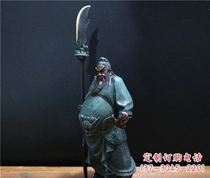 嘉兴玻璃钢仿铜关公雕塑