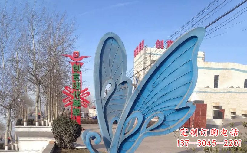 嘉兴抽象不锈钢蝴蝶雕塑把美丽永久定格