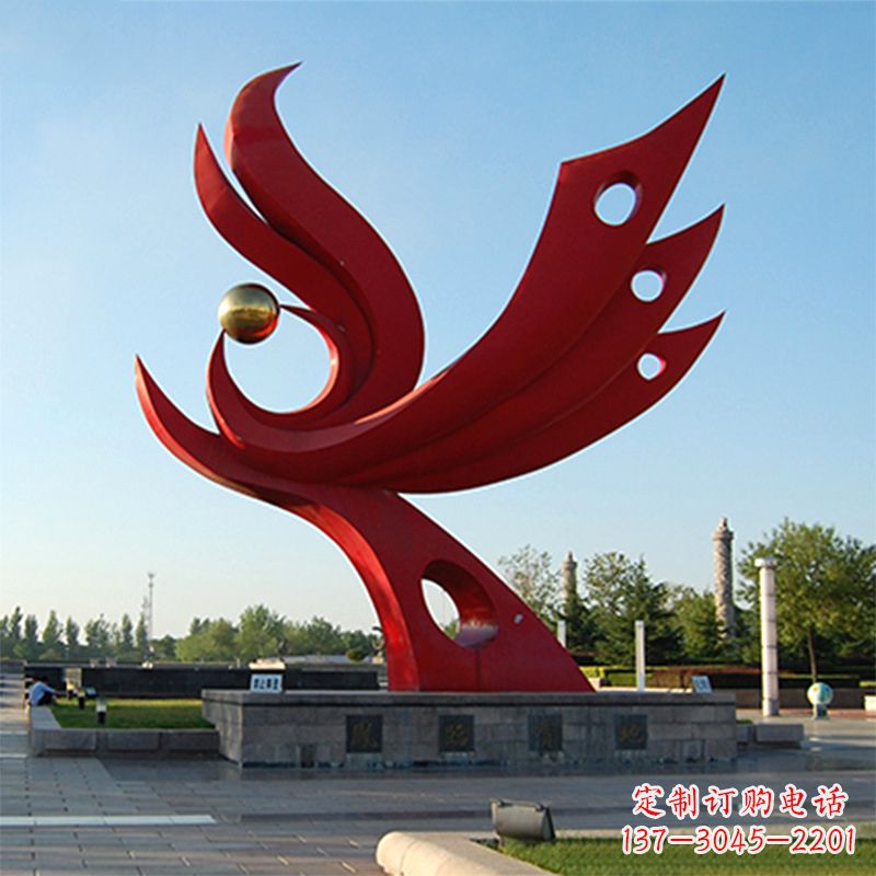 嘉兴精美凤凰雕塑点缀公园园林景观