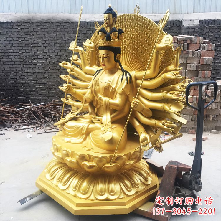 嘉兴精美纯铜千手观音雕塑
