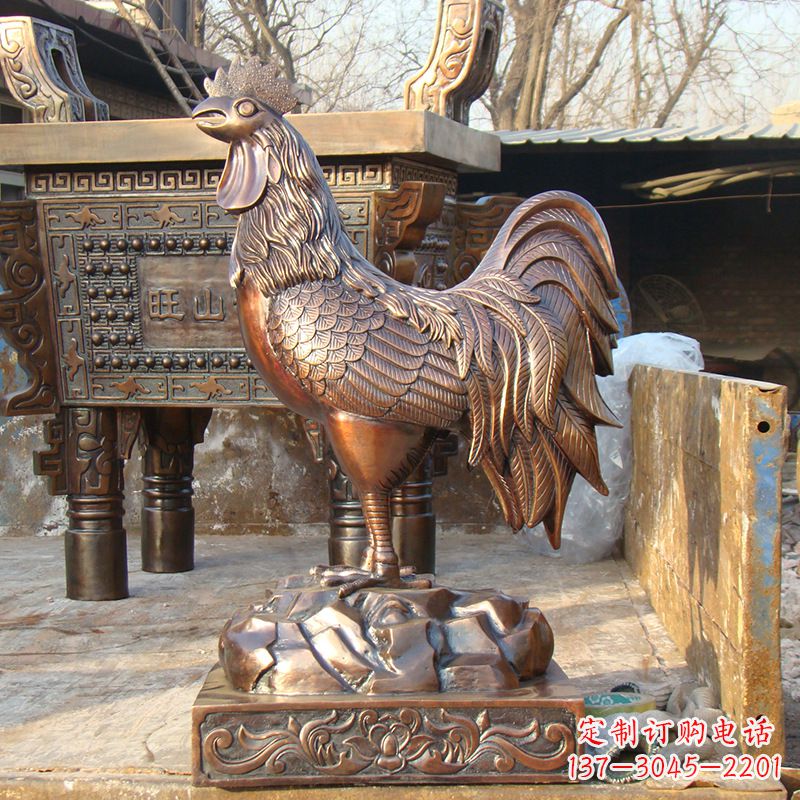 嘉兴精美纯铜生肖鸡雕塑