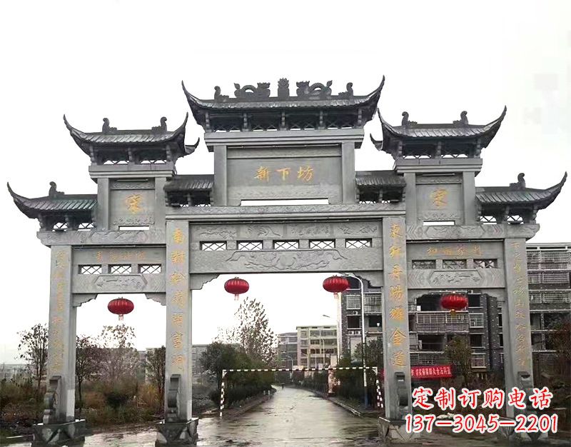 嘉兴村庄石牌坊雕刻传统工艺的精美瑰宝