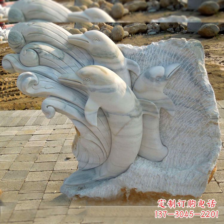 嘉兴海豚雕塑以大理石精美绝伦