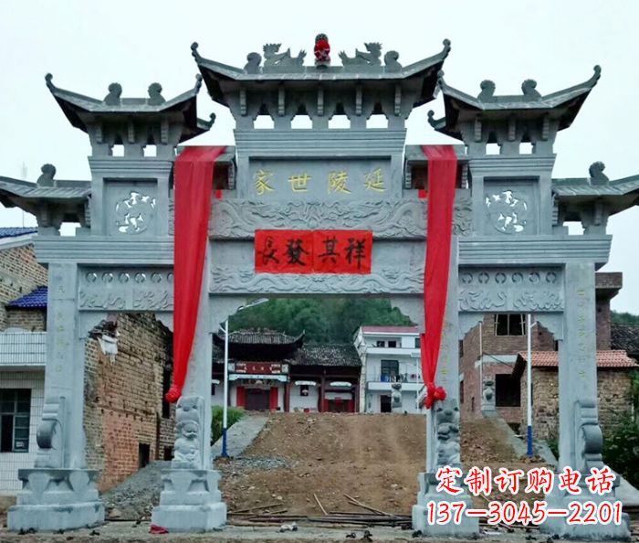 嘉兴精美大理石牌坊雕塑