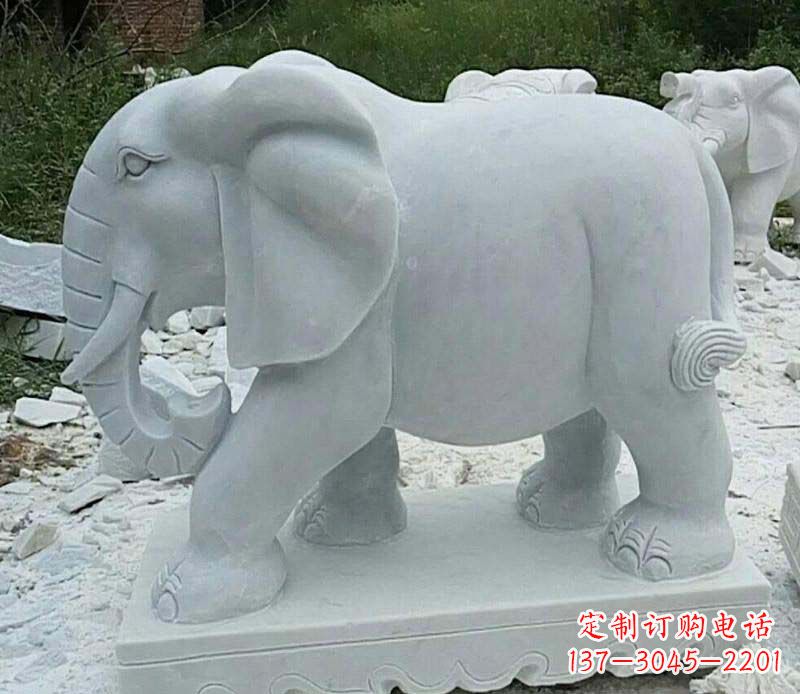 嘉兴精雕细琢的大理石大象雕塑