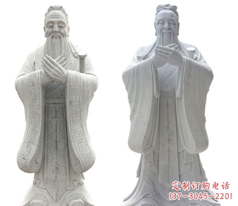 嘉兴大理石孔子行教像古代名人石雕