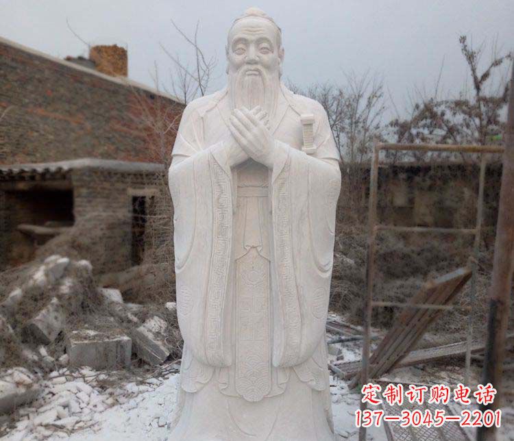 嘉兴大理石孔子行教像古代名人石雕