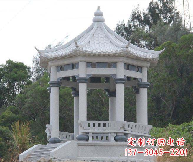 嘉兴大理石六角石雕凉亭营造舒适环境的完美体现