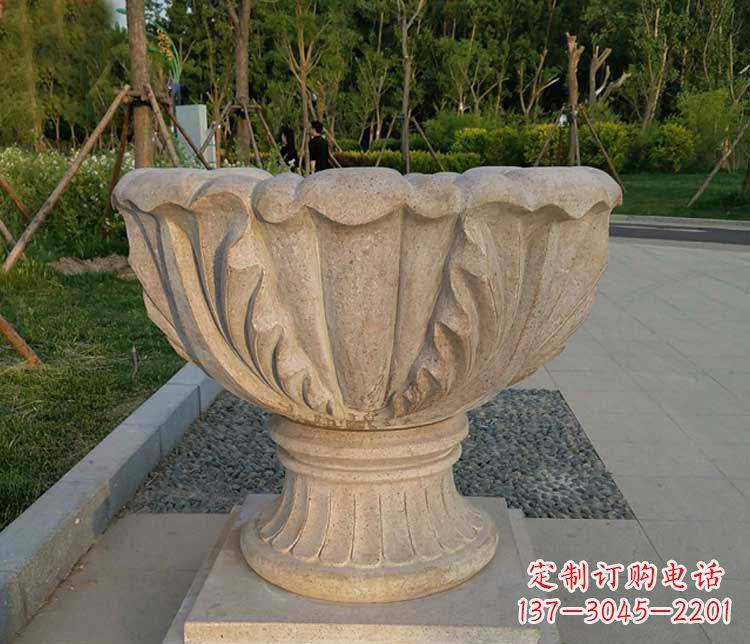 嘉兴大理石欧式花钵雕塑