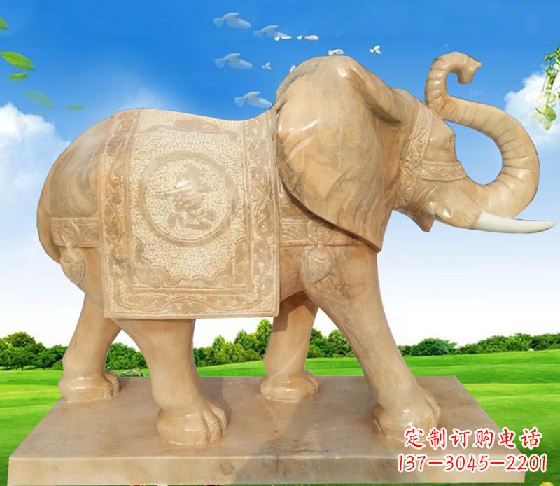 嘉兴大理石喷水大象雕塑