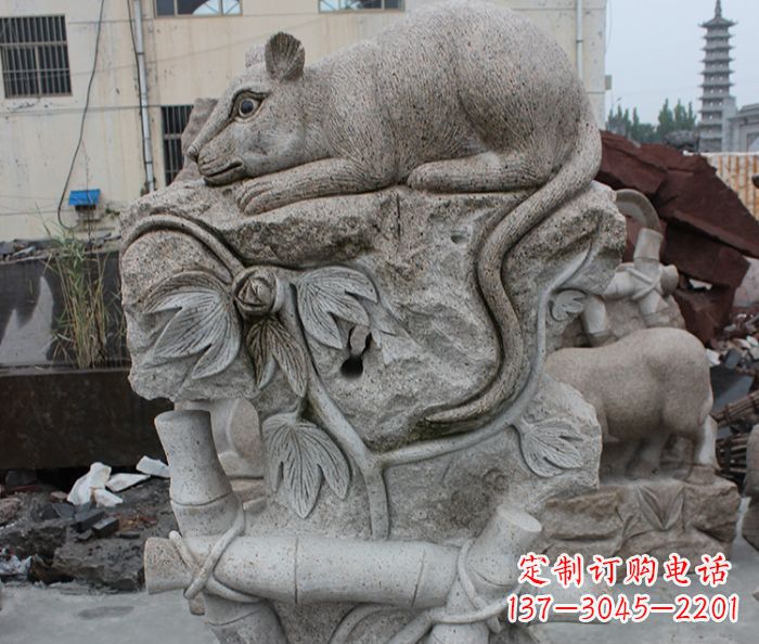 嘉兴大理石生肖鼠石雕