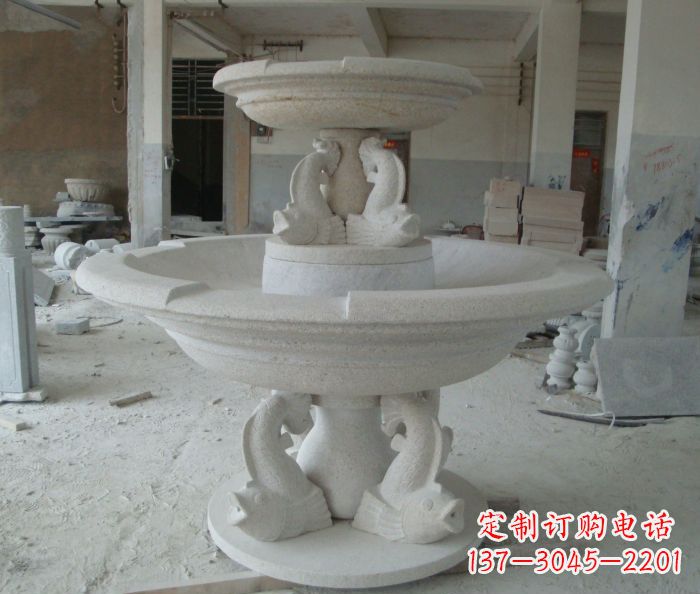 嘉兴高端大理石双层喷泉雕塑