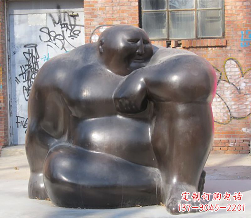 嘉兴铜雕大胖子男人雕塑