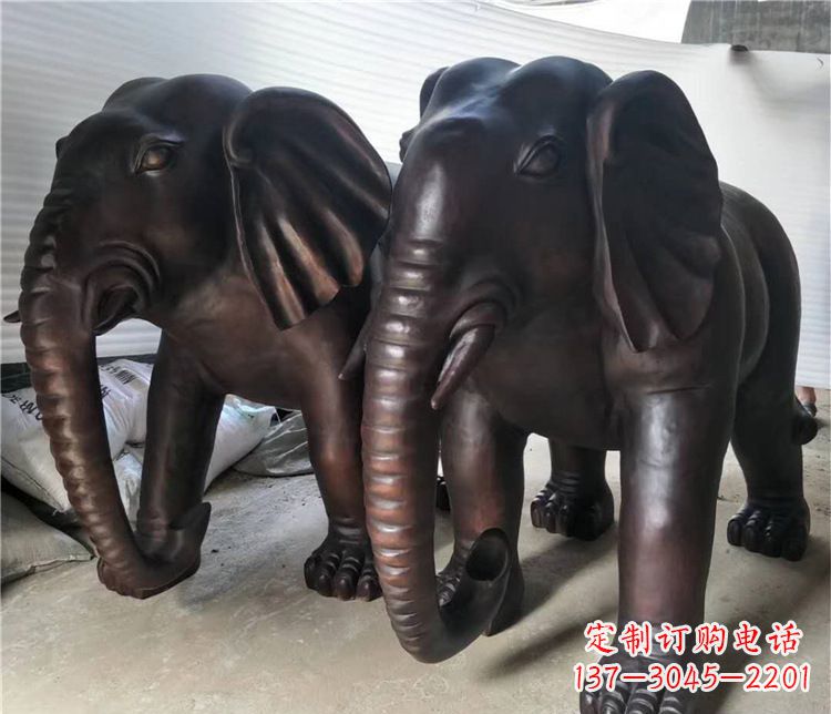 嘉兴优雅精美的铜制大象雕塑