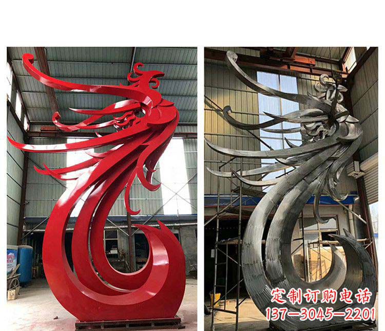 嘉兴优雅凤凰不锈钢摆件雕塑