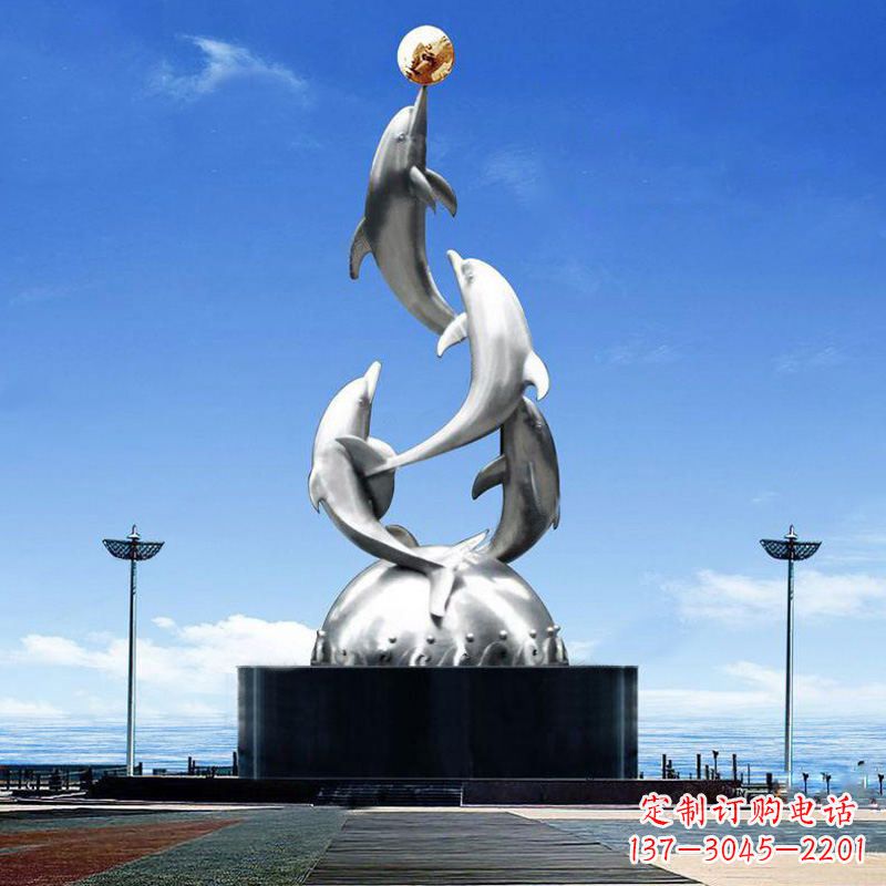 嘉兴引领潮流的不锈钢海豚雕塑
