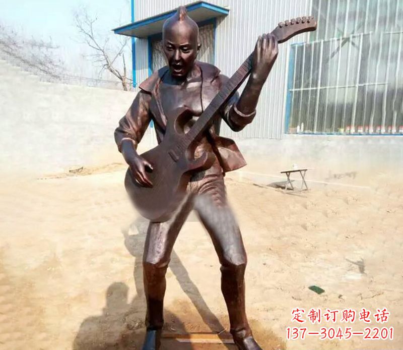 嘉兴弹吉他的公园人物铜雕
