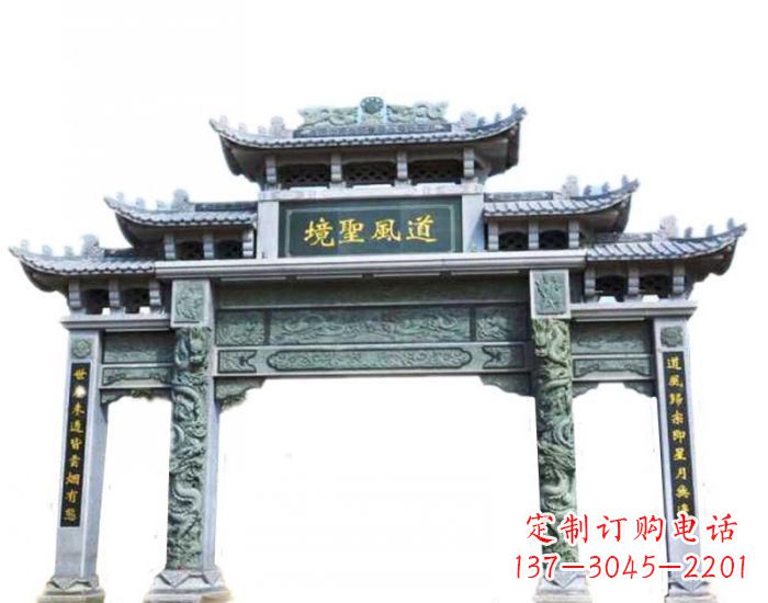 嘉兴精美石雕牌坊雕塑,为贵客营造至尊荣耀