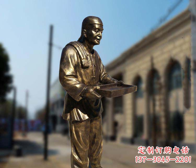 嘉兴店小二人物铜雕1