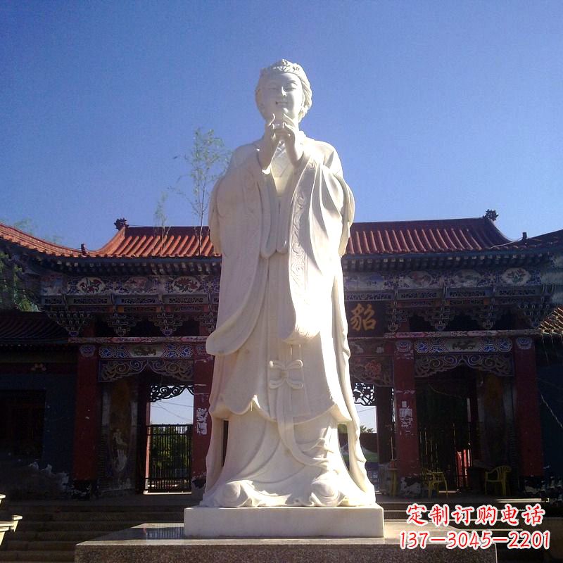 嘉兴以貂蝉为灵感的汉白玉石雕像