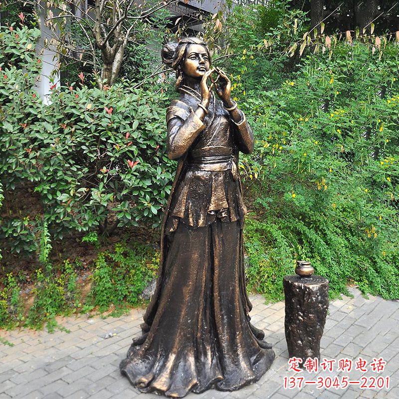 嘉兴貂蝉铜雕塑公园古代美女人物雕塑