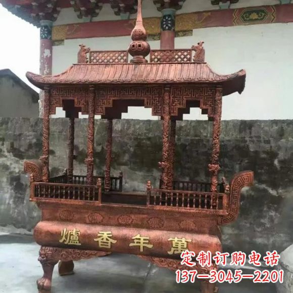 嘉兴雕刻蝙蝠铜香炉