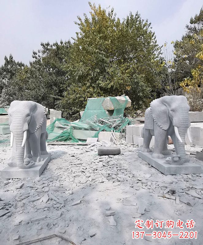 嘉兴优雅精美大象石雕