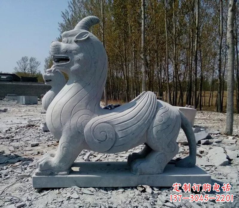 嘉兴独角兽雕塑,神兽石雕带你穿越回古老神话中