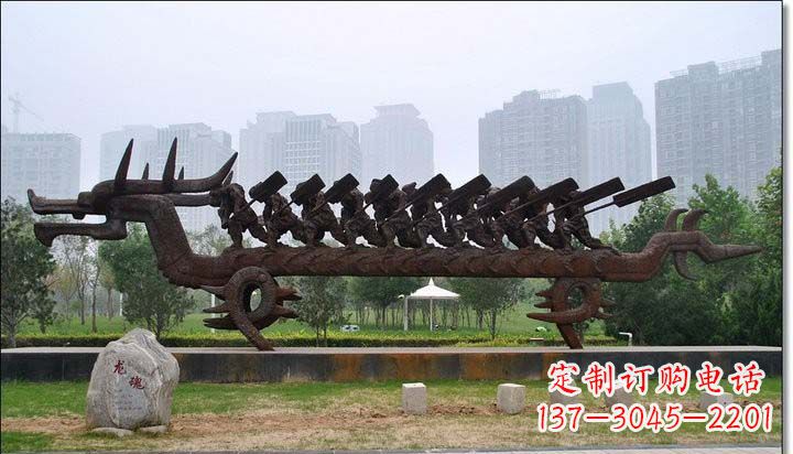嘉兴锻铜赛龙舟雕塑