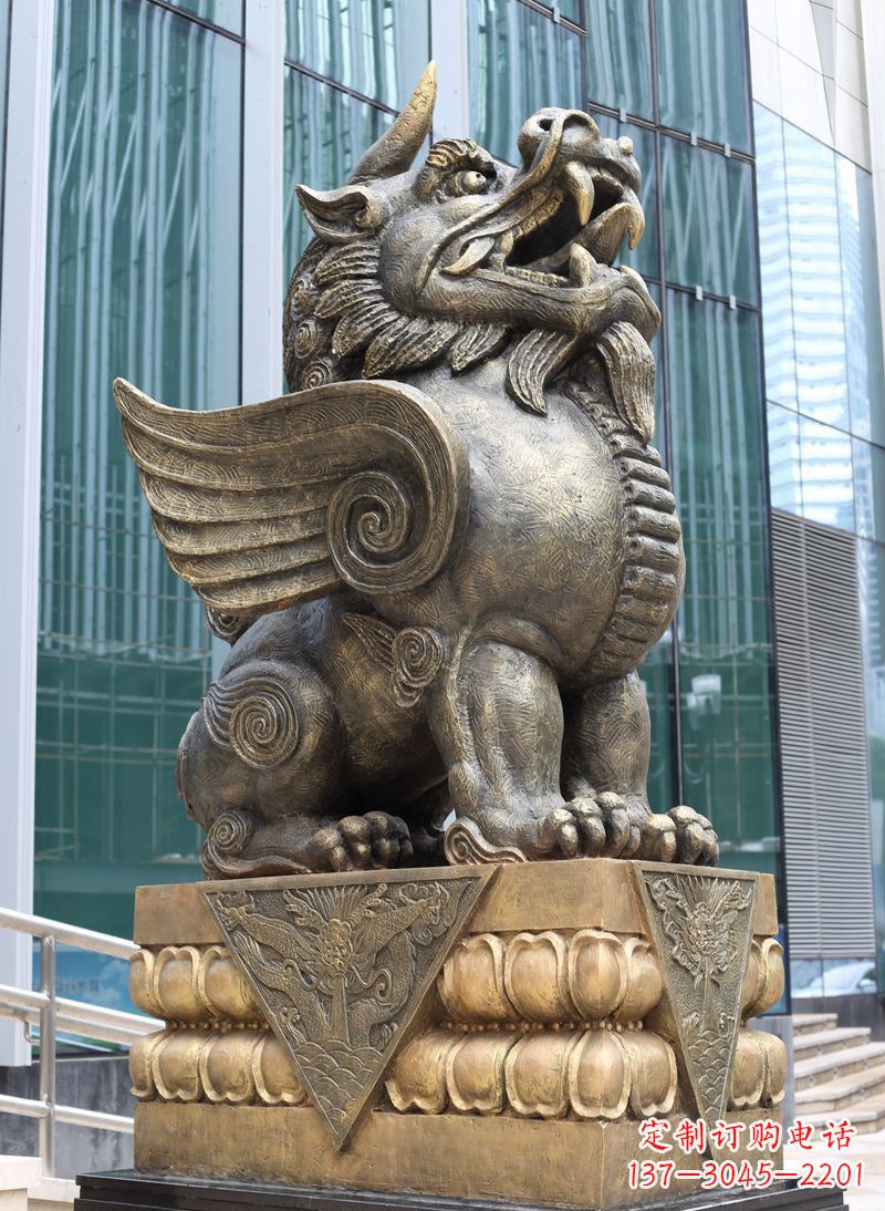 嘉兴精美独角兽铜雕