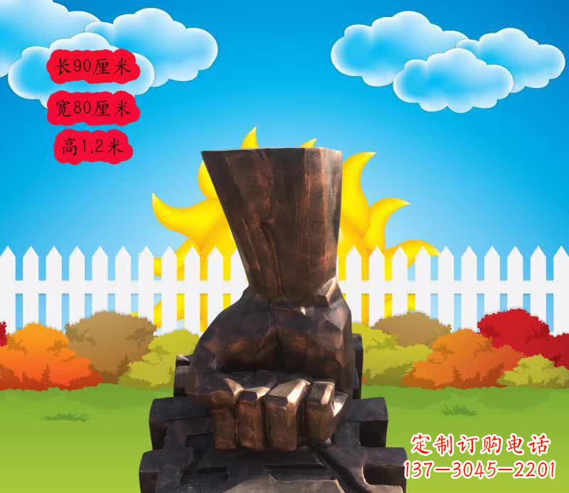 嘉兴精美铜拳头雕塑