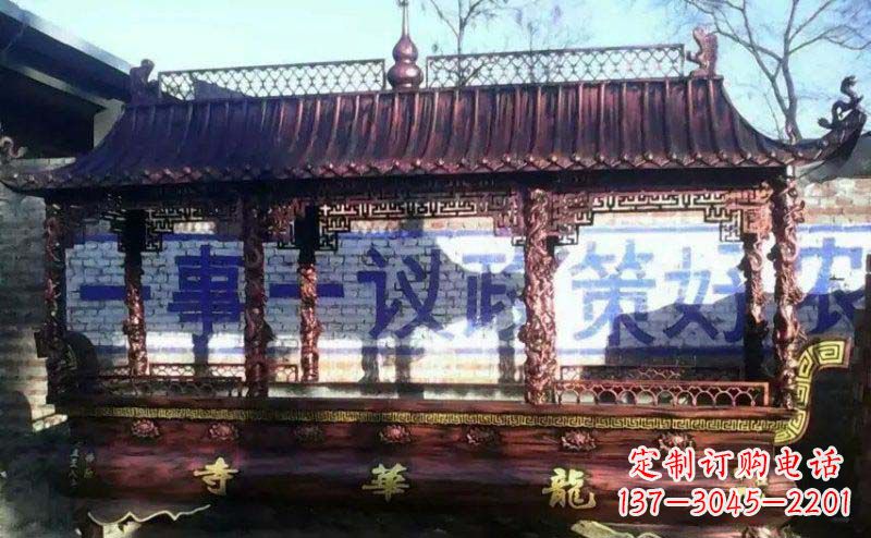 嘉兴方形寺庙香炉铜雕 (2)