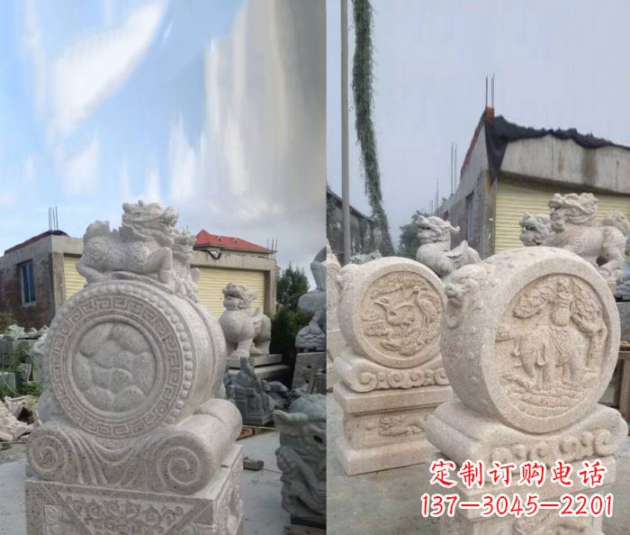 嘉兴仿古抱鼓石门墩雕塑