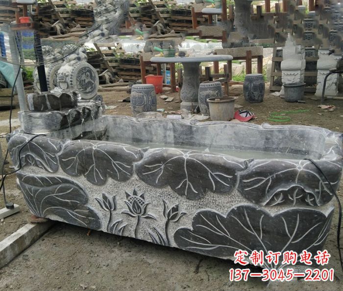 嘉兴传统石雕·精美荷花雕塑