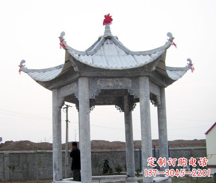 嘉兴仿古六角石凉亭雕塑