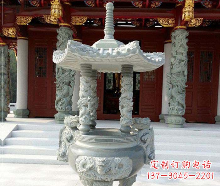嘉兴中国古典仿古龙浮雕香炉雕塑