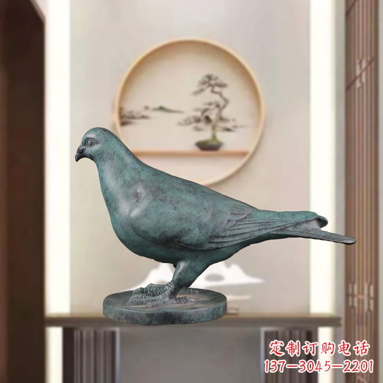 嘉兴精致雕刻青铜鸽子雕塑摆件