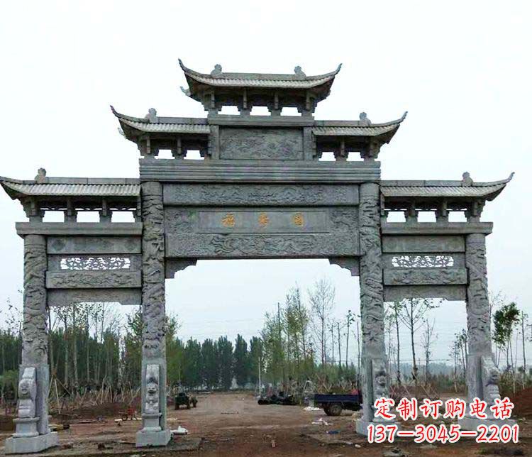 嘉兴精美石雕牌坊雕塑
