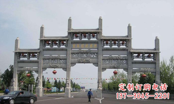 嘉兴精美仿古石雕牌坊雕塑