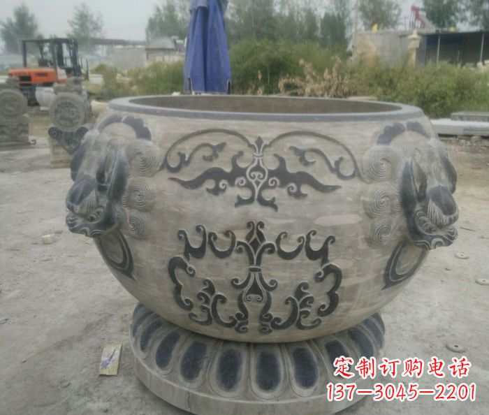 嘉兴仿古圆形水缸石雕