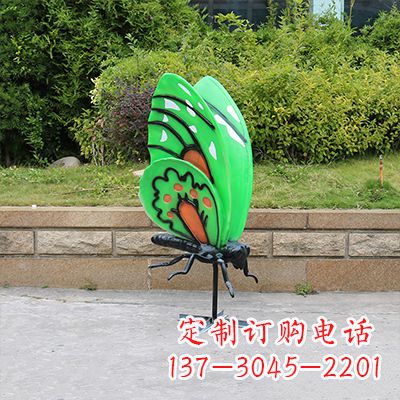 嘉兴大号蓝色蝴蝶定制雕塑