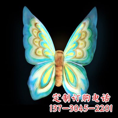 嘉兴 大号蓝色发光蝴蝶塑像
